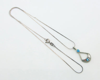 Navajo Necklace Sterling Silver Natural Blue Turquoise Vintage