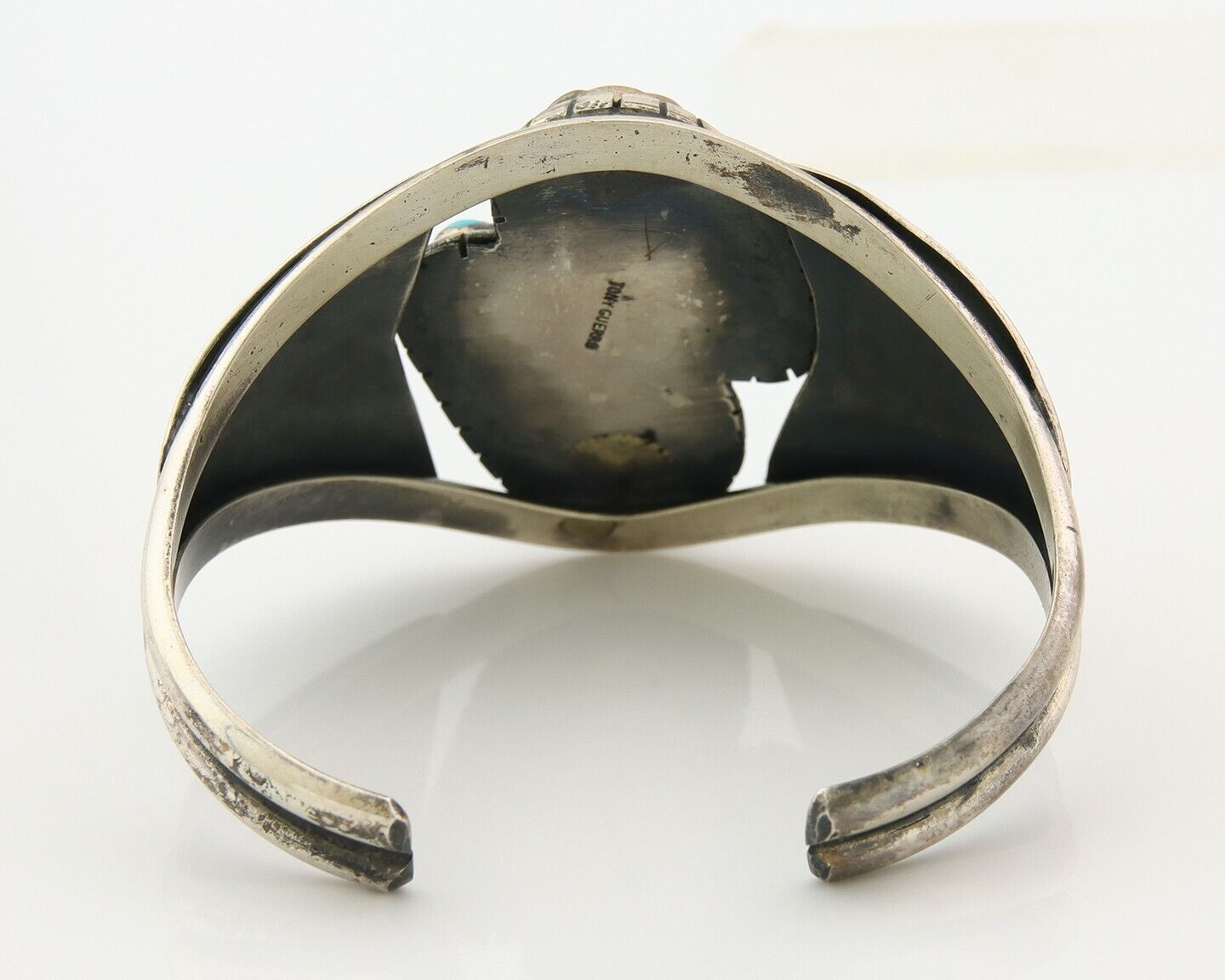 Navajo Bracelet 925 Silver Natural Bisbee Turquoise Cuff Signed Tony Guerro C80s