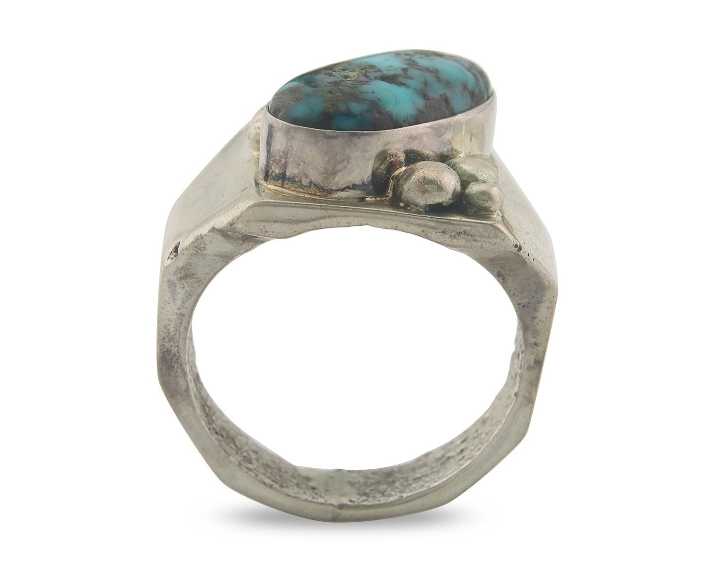 Vintage Navajo Ring 925 Sterling Authentic Turquoise Signed Sammy Begay Size 13