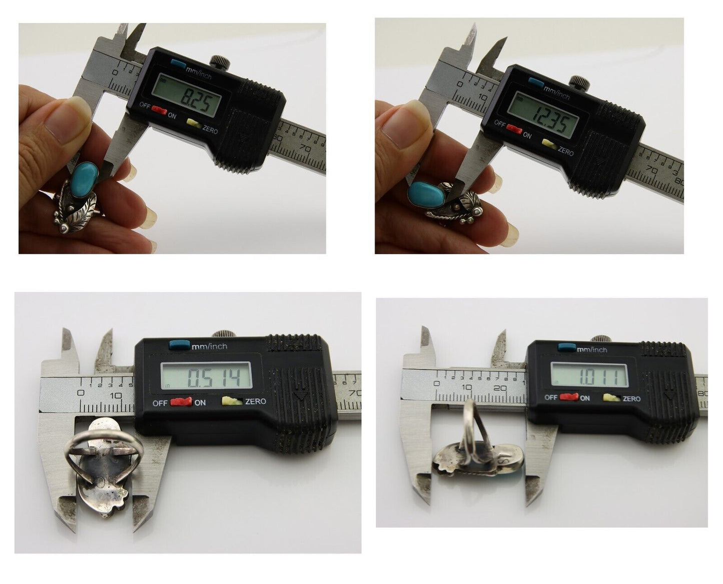 Navajo Handmade Ring 925 Silver Turquoise Signed LS C.80's