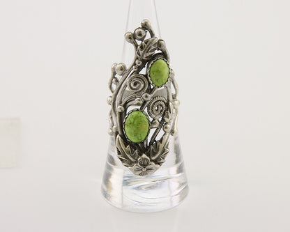 Navajo Ring 925 Silver Natural Gaspiete Artist Signed Prairie Fire C.80's