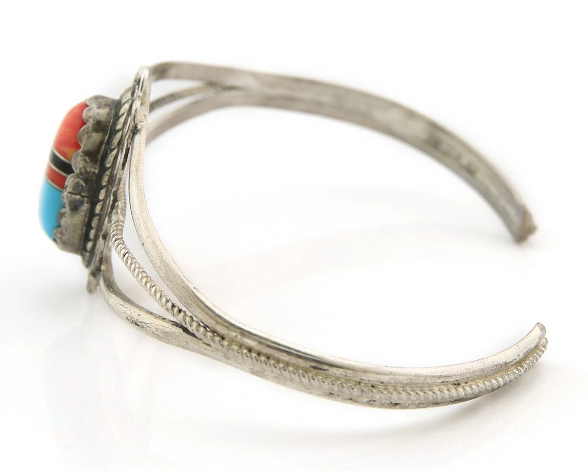 Navajo Cuff Bracelet Sterling Silver Handmade Vintage Gemstone