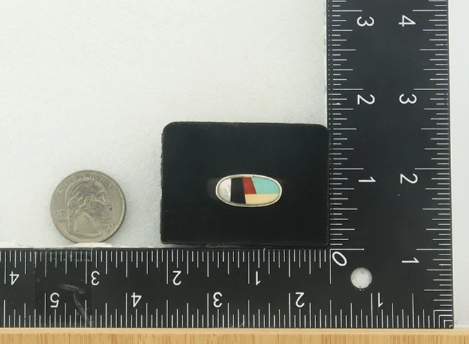 Men Navajo Ring Sterling Silver Natural Gemstone Size 12.5