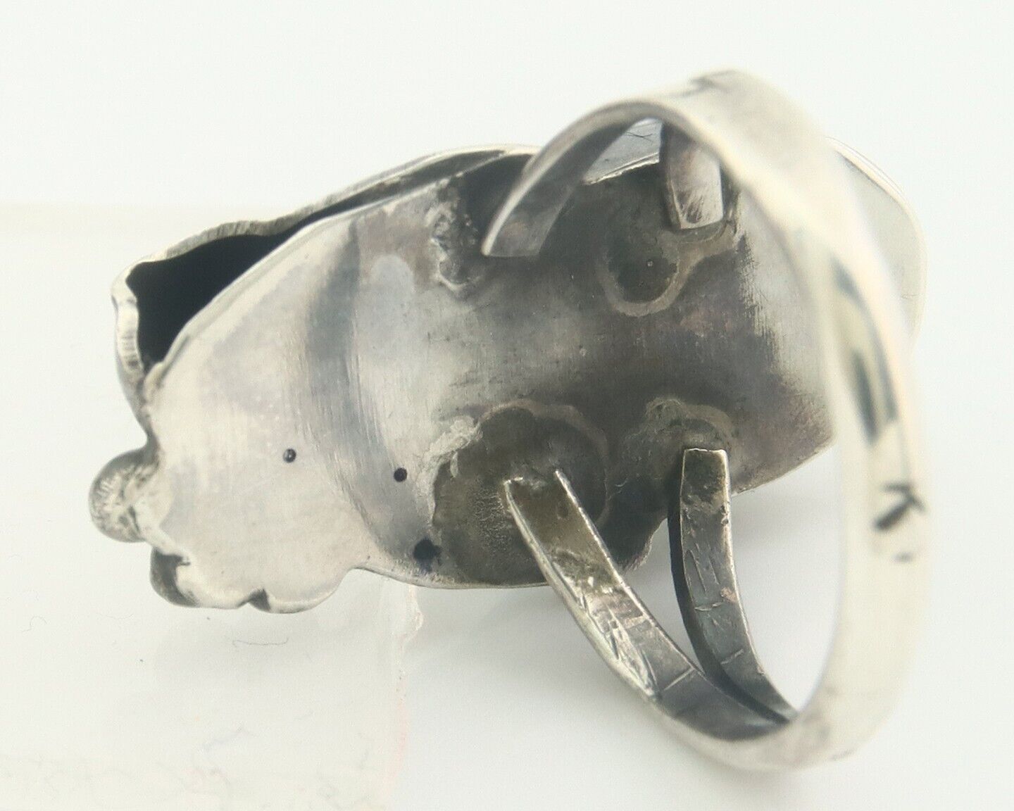 Navajo Ring 925 Sterling Turquoise Handmade Native Artist C.80's Size 6.5