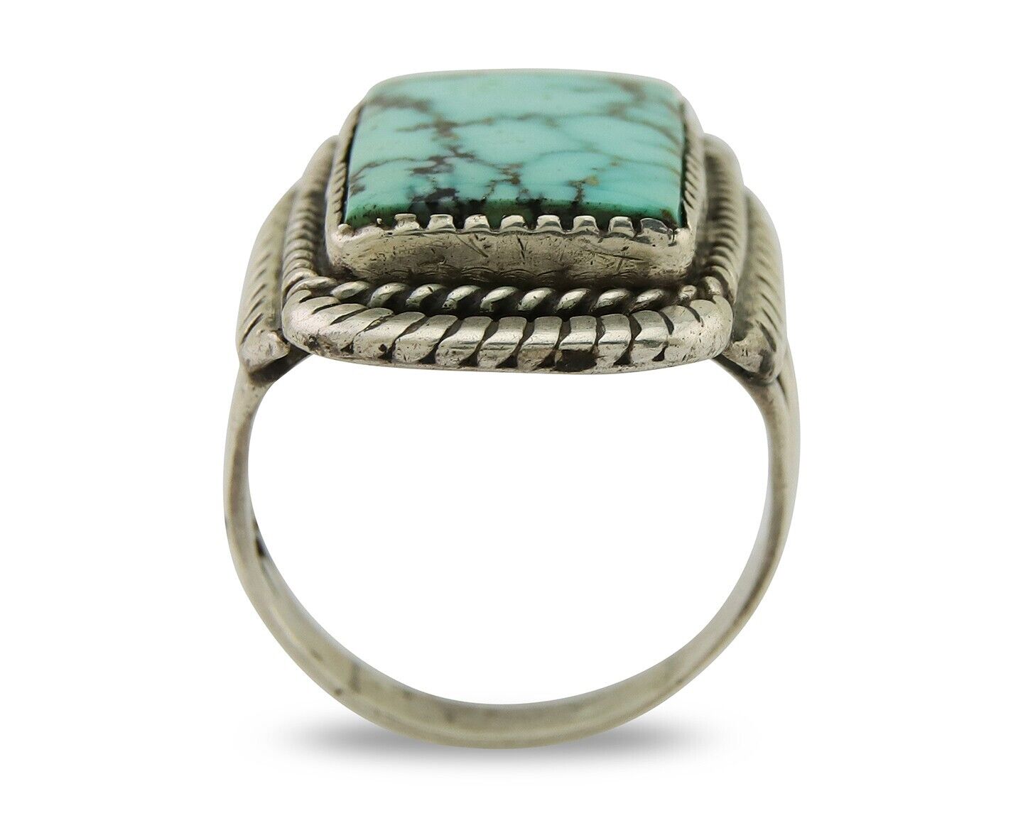 Vintage Navajo Ring 925 Sterling Silver Turquoise Native American Artist C.50's