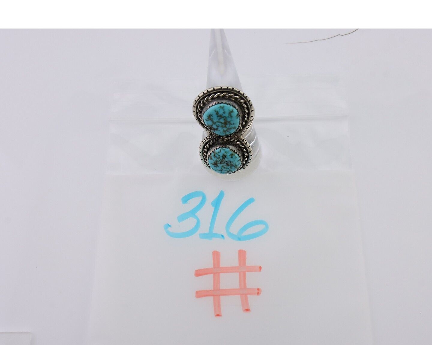 Navajo Ring 925 Silver Natural Spiderweb Turquoise Signed Tom Willeto C.80's