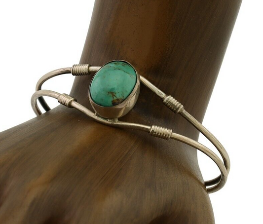Navajo Bracelet 925 Silver Natural Blue Turquoise Native American C.80's