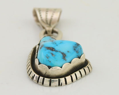 Navajo Sleeping Beauty Turquoise Pendant 925 Silver Signed Tony Guerro C.80's