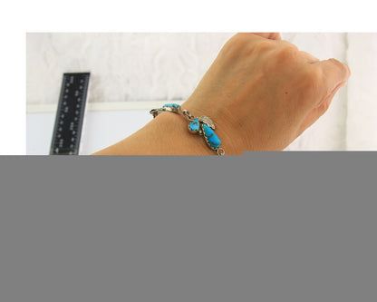 Vintage Zuni Bracelet Sterling Silver Turquoise Handmade Signed A. Cheama