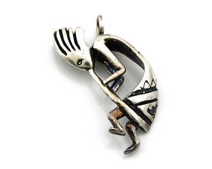 Navajo Kokopelli Pendant Sterling Silver Authentic Traditional Native American