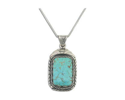 Navajo Necklace 925 Silver Turquoise Native Artist Signed Sunset C.80's