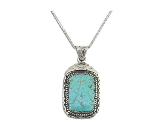 Navajo Necklace 925 Silver Turquoise Native Artist Signed Sunset C.80's