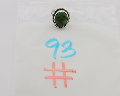 Navajo Ring 925 Silver Kingman Turquoise Native American Artist C.80's