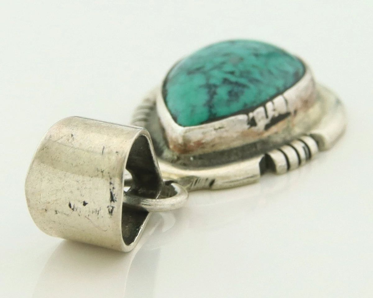 Navajo Pendant 925 Sterling Silver Natural Turquoise Vintage Artist Signed G