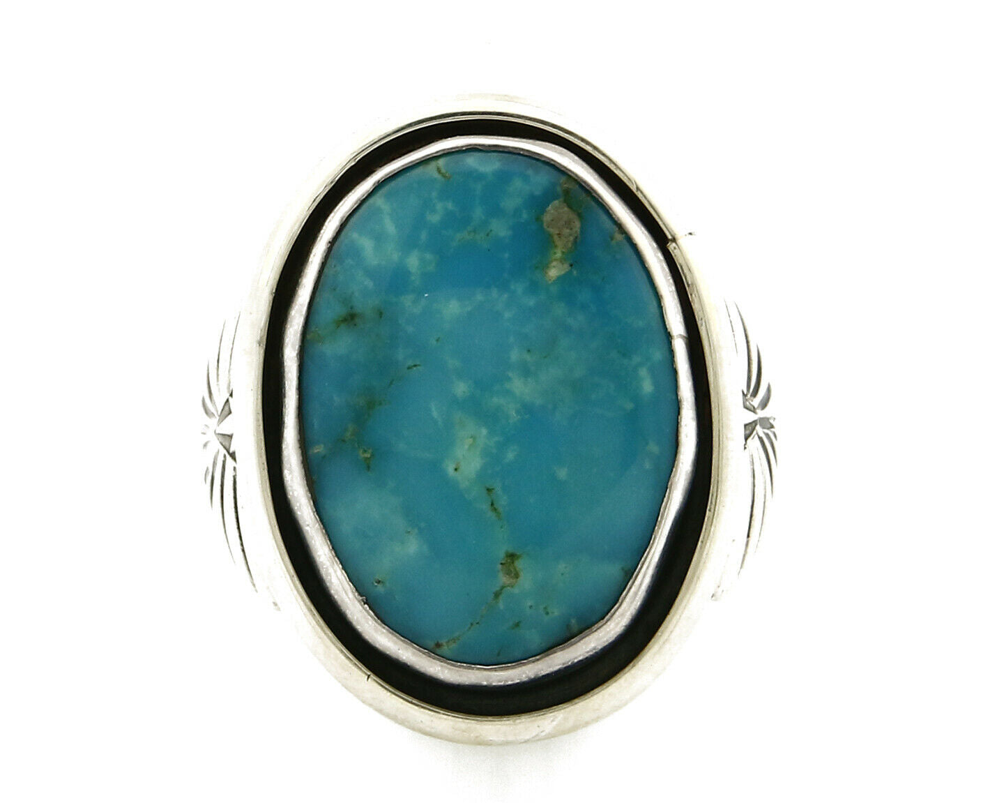 Navajo Ring .925 Silver Turquoise Handmade Signed Doug Zachary C.1980's