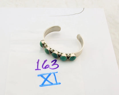 Navajo Cuff Bracelet Sterling Silver Turquoise Vintage Native Art Signed C Jones