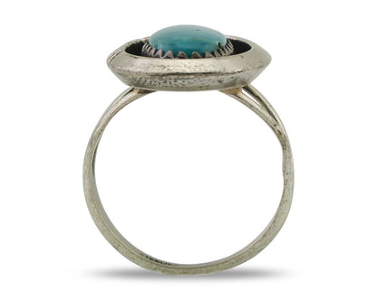 Navajo Ring 925 Silver Natural Turquoise Native American Artist C.80's