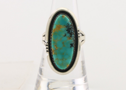 Navajo Ring 925 Silver Natural Blue Turquoise Native American Artist C.80's