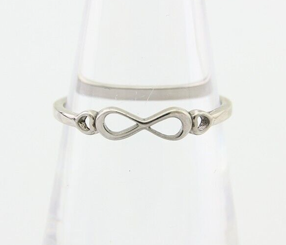 Infinity Heart Promise Ring 925 Solid Silver Size 6.25