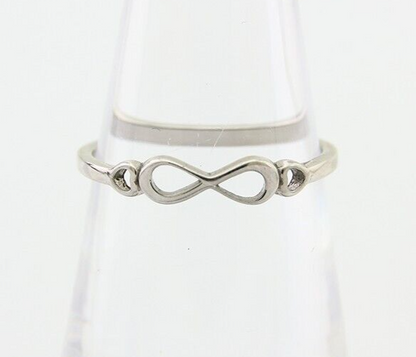 Infinity Heart Promise Ring 925 Solid Silver Size 6.25