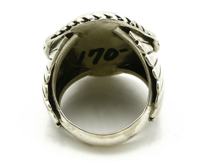 Navajo Ring .925 SOLID Silver China Mountain Turquoise Signed Doug Zachary C.80