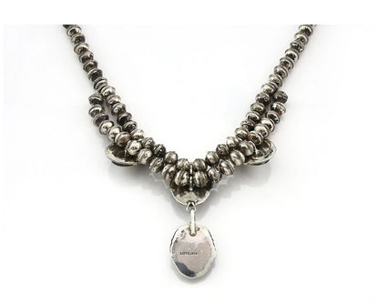 Navajo Squash Necklace Sterling White Shell Vintage Handmade Signed Manygoats