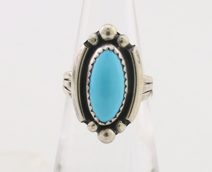 Navajo Ring 925 Silver Sleeping Beauty Turquoise Artist SC C.80's