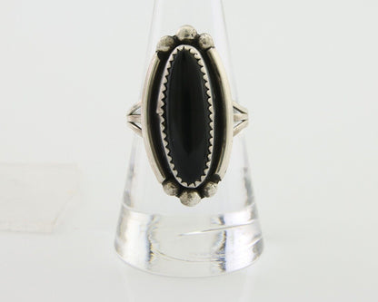 Navajo Handmade Ring 925 Silver Black Onyx Native American Artist C.80's