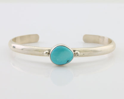 Navajo Cuff Bracelet 925 Silver Natural Blue Turquoise Native American C.80's