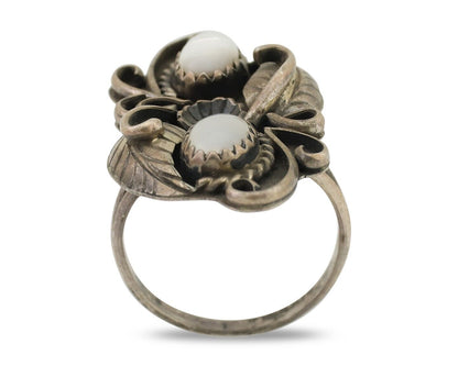 Vintage Handmade Navajo Ring Turquoise 925 Silver Size 7.25 C.80's