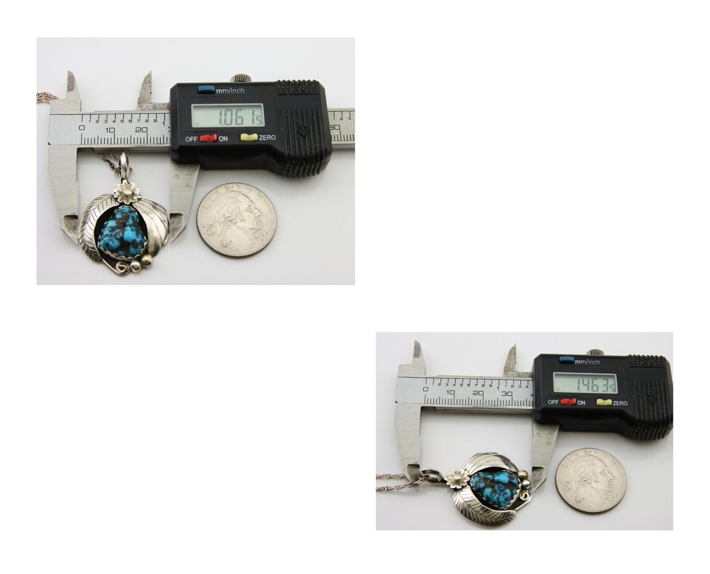 Navajo Necklace 925 Silver Natural Turquoise Native American Artist C.80's