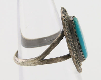 Navajo Handmade Ring 925 Silver Natural Turquoise Native Artist C.80's