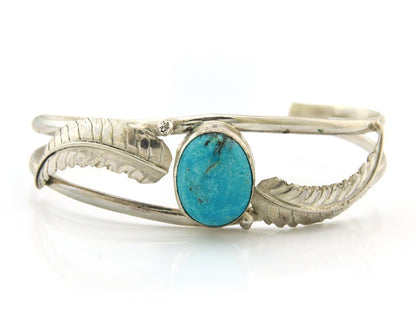 Navajo Bracelet Sterling Silver Turquoise Native American Artist Handmade