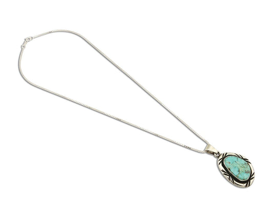 Navajo Necklace 925 Silver Spiderweb Turquoise Signed C Montoya C.80's