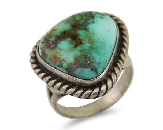 Navajo Ring 925 Silver Royston Turquoise Artist Signed Sunset C.80's