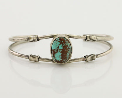 Navajo Bracelet 925 Silver Natural Blue Turquoise Native American Artist C.80's