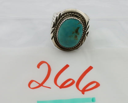 Navajo Ring 925 Silver Kingman Turquoise Artist Signed JMC C.80's