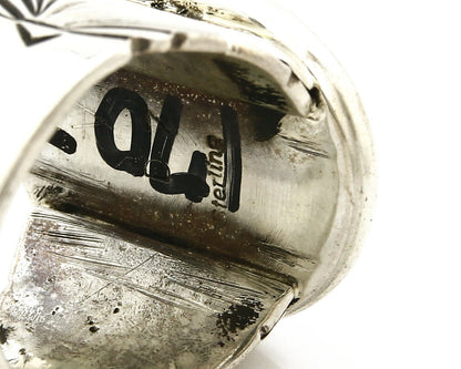 Navajo Ring .925 SOLID Silver Kingman Turquoise Signed Artist Doug Zachary C.80s