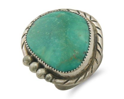 Vintage Navajo Ring 925 Sterling Turquoise Signed Richard Hoskie Size 10.5