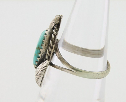 Navajo Ring 925 Silver Natural Blue Turquoise Native American Artist C.80's
