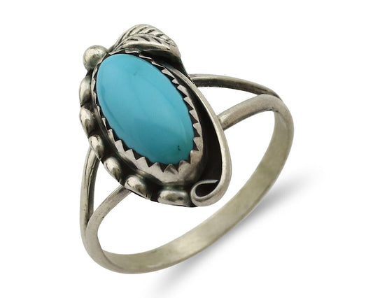 Navajo Ring 925 Silver Turquoise Artist Signed SkyStone Creations C.80's