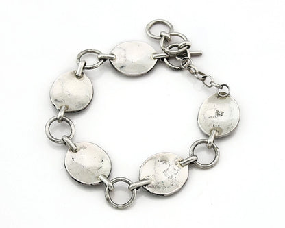 Navajo Cuff Bracelet Sterling Silver & 14k Gold Vintage Signed RT C.80's