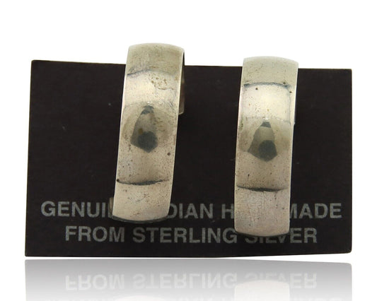 Navajo Earrings 925 Silver Hoop Dangle Native American Artist C.80's