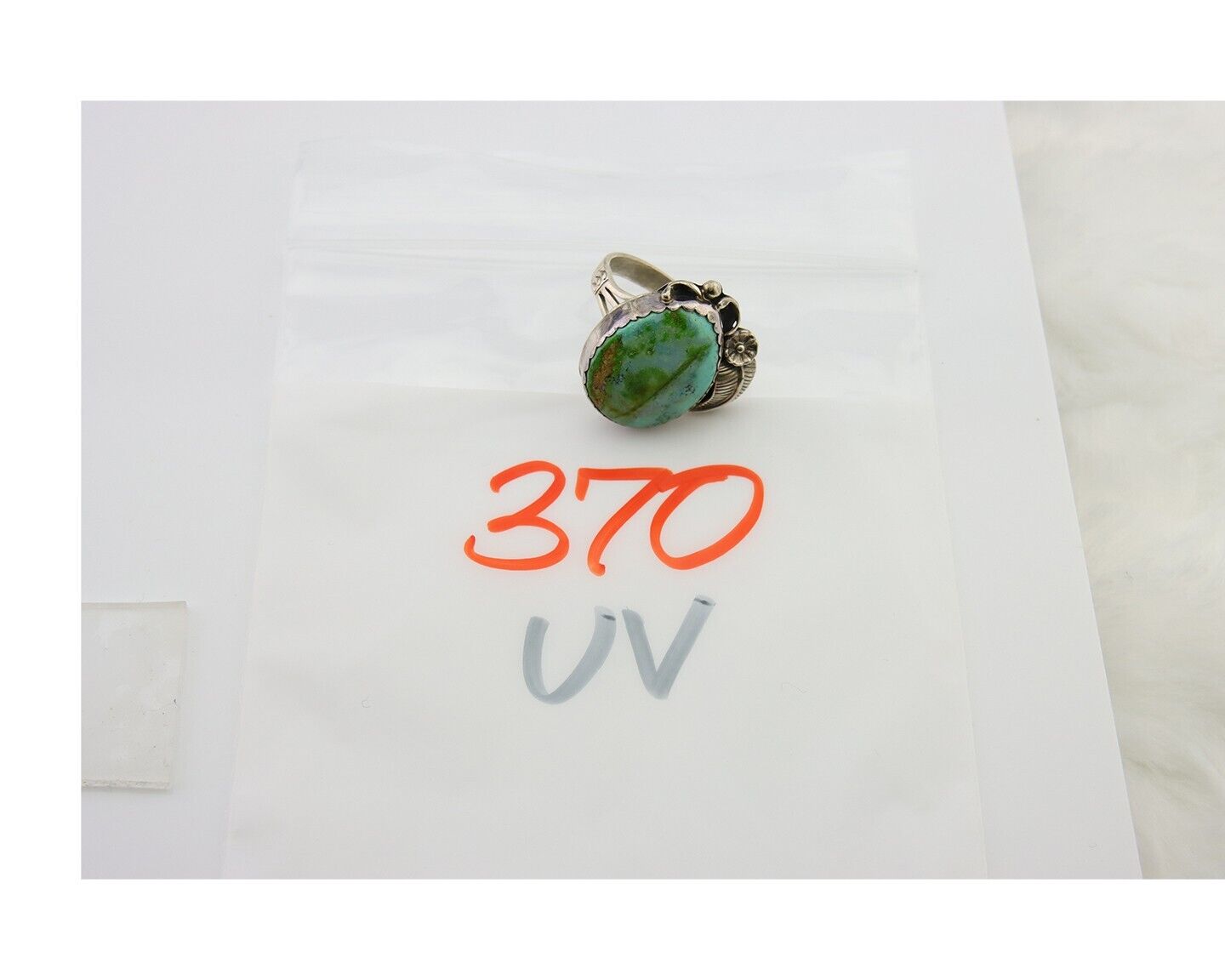 Navajo Ring 925 Sterling Royston Turquoise Native American Artist C.80's