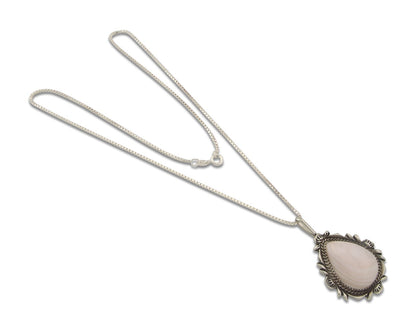 Navajo Sterling Silver Necklace Pink Muscle Authentic Vintage Sign Billie Eagle