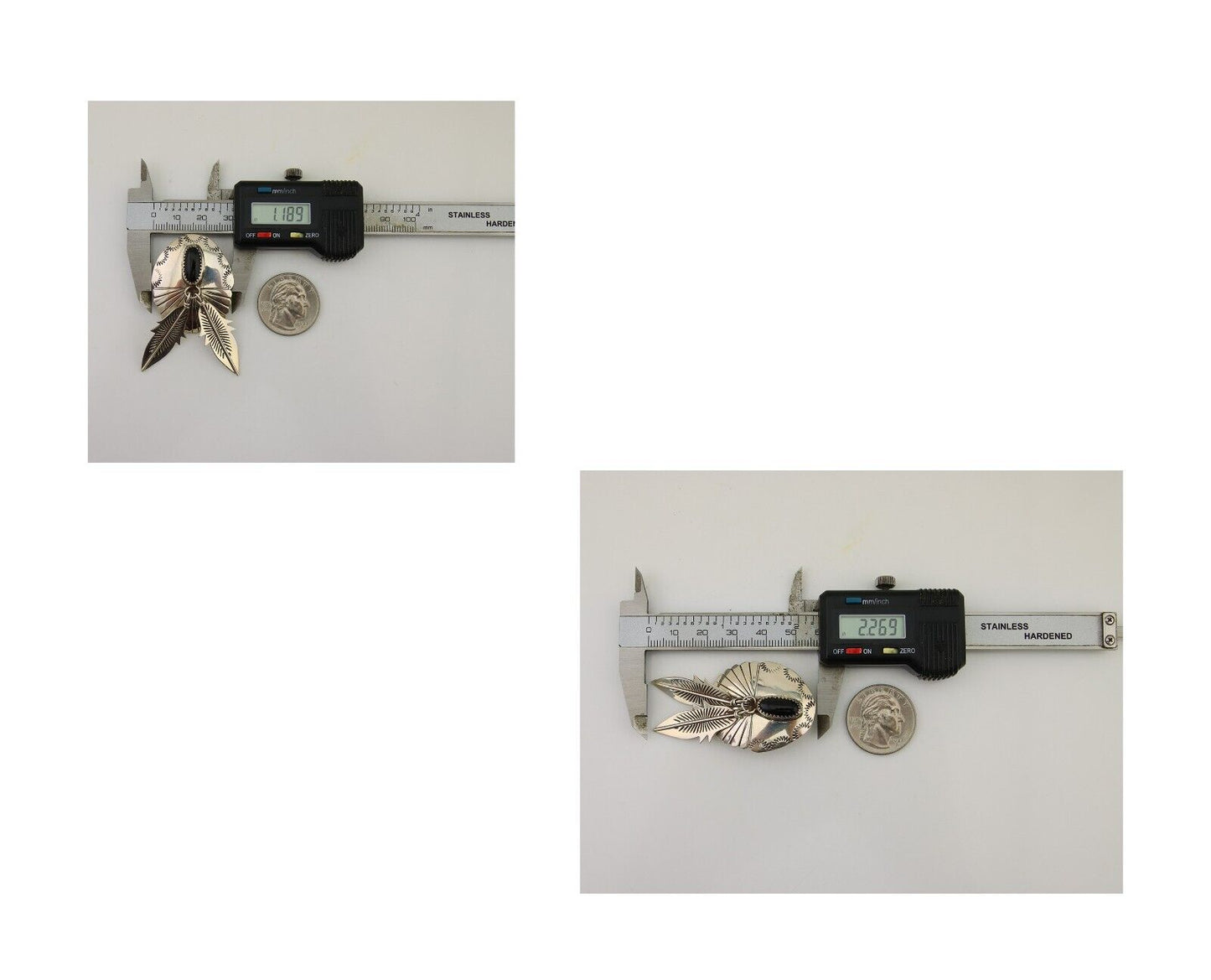 Navajo Handmade Earrings 925 Silver Onyx Native American Artist C.80's