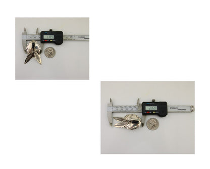 Navajo Handmade Earrings 925 Silver Onyx Native American Artist C.80's