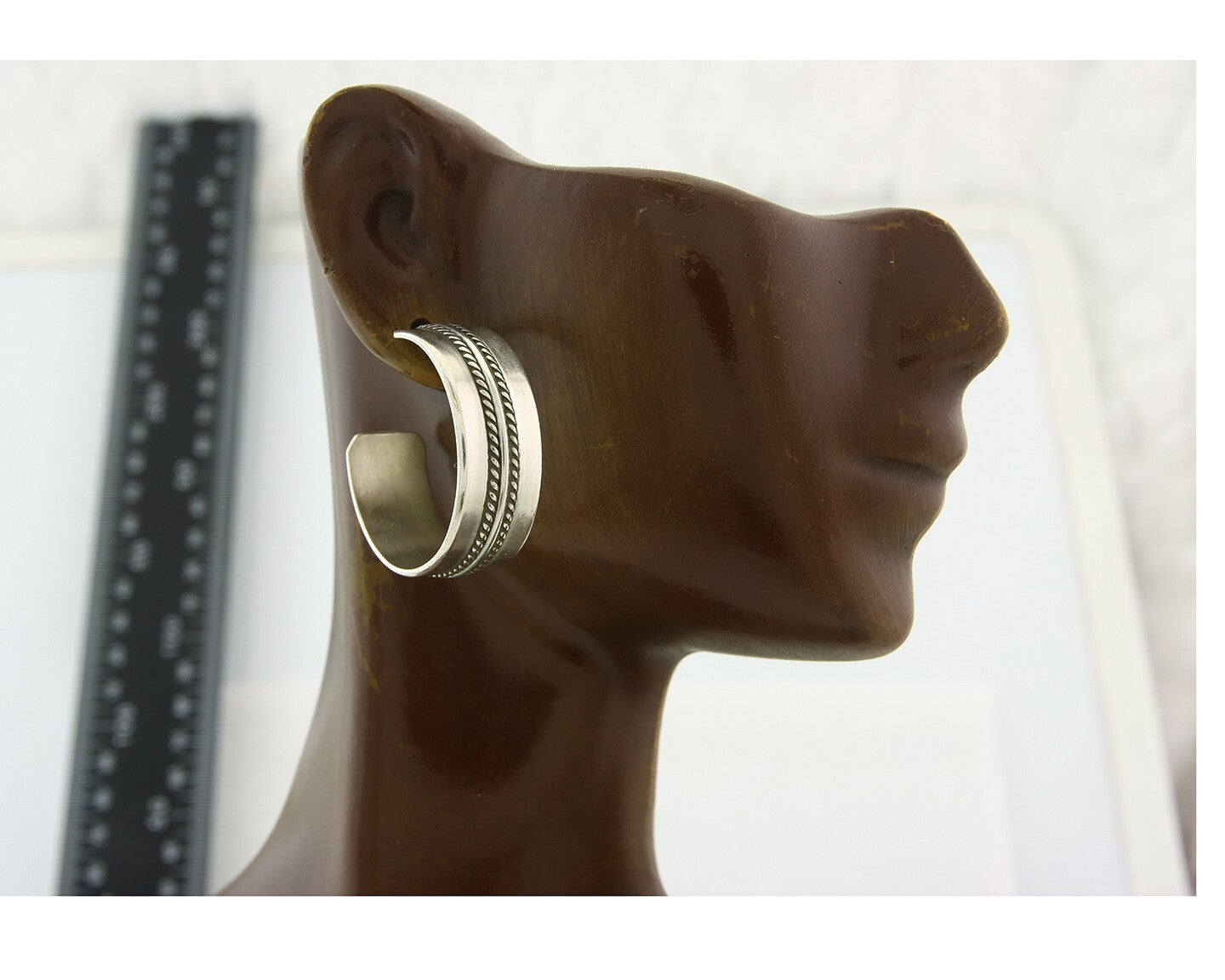 Navajo Hoop Earrings Sterling Silver Vintage Authentic Signed Ron Yazzie