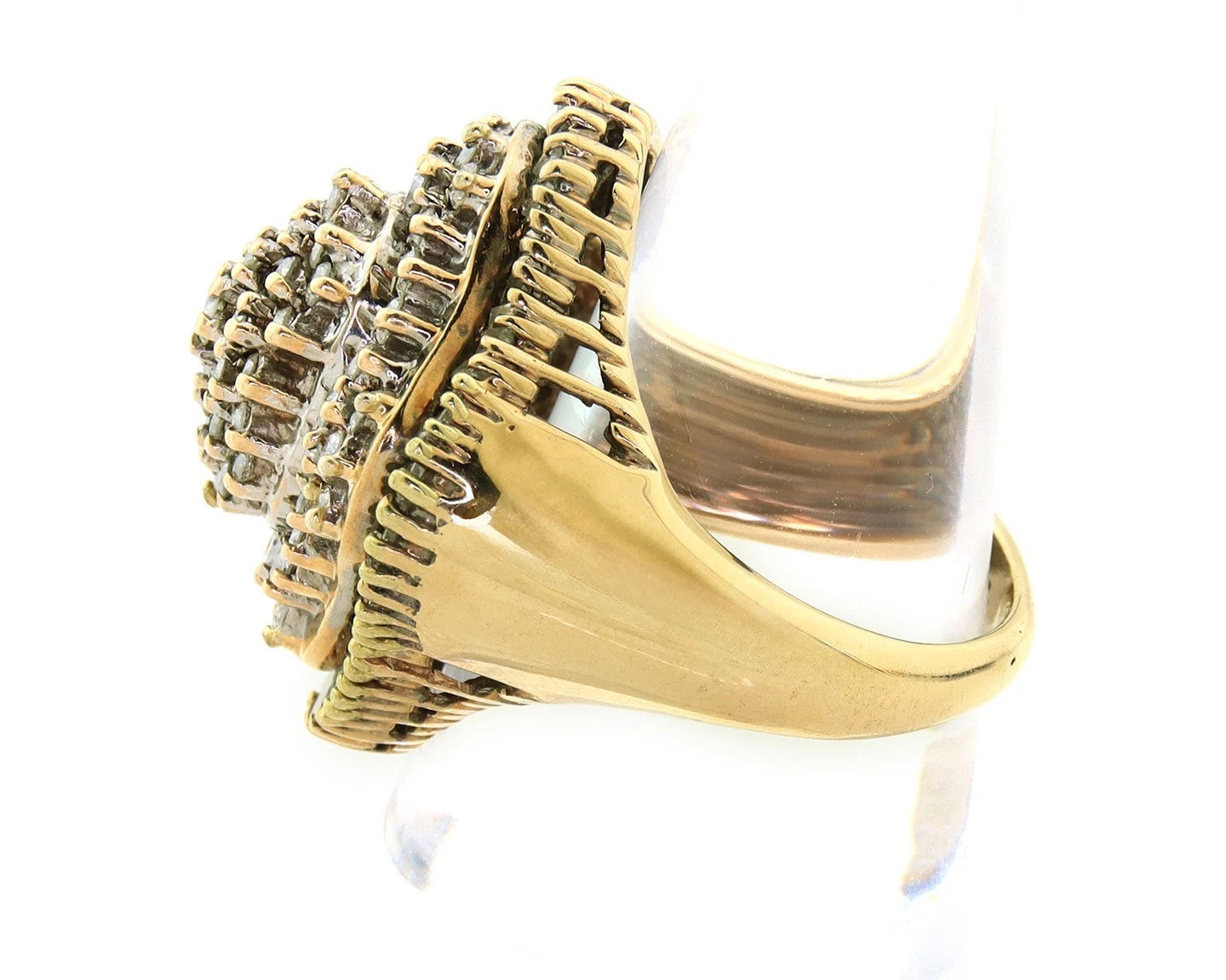 Natural Diamond Cluster Ring 10k Yellow Gold Ring Size 8.25