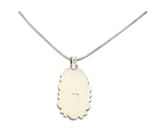 Navajo Sterling Silver Necklace Authentic Turquoise Vintage Handmade